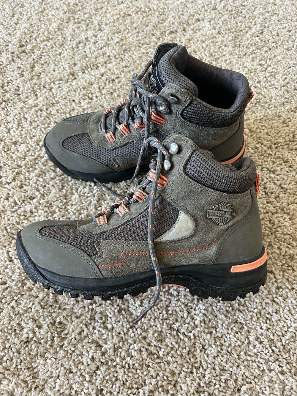 Harley-Davidson® Women's Waites 4-Inch Leather and Mesh Boots Size 8M Gray Coral